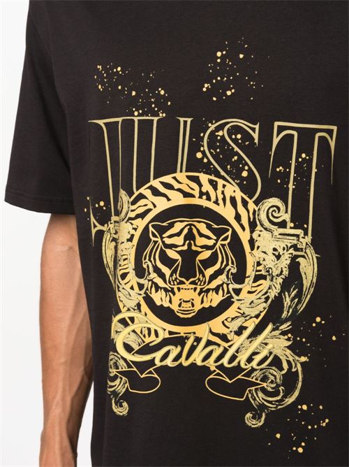 T-shirt uomo nera JUST CAVALLI | 75OAHF03CJ200G89